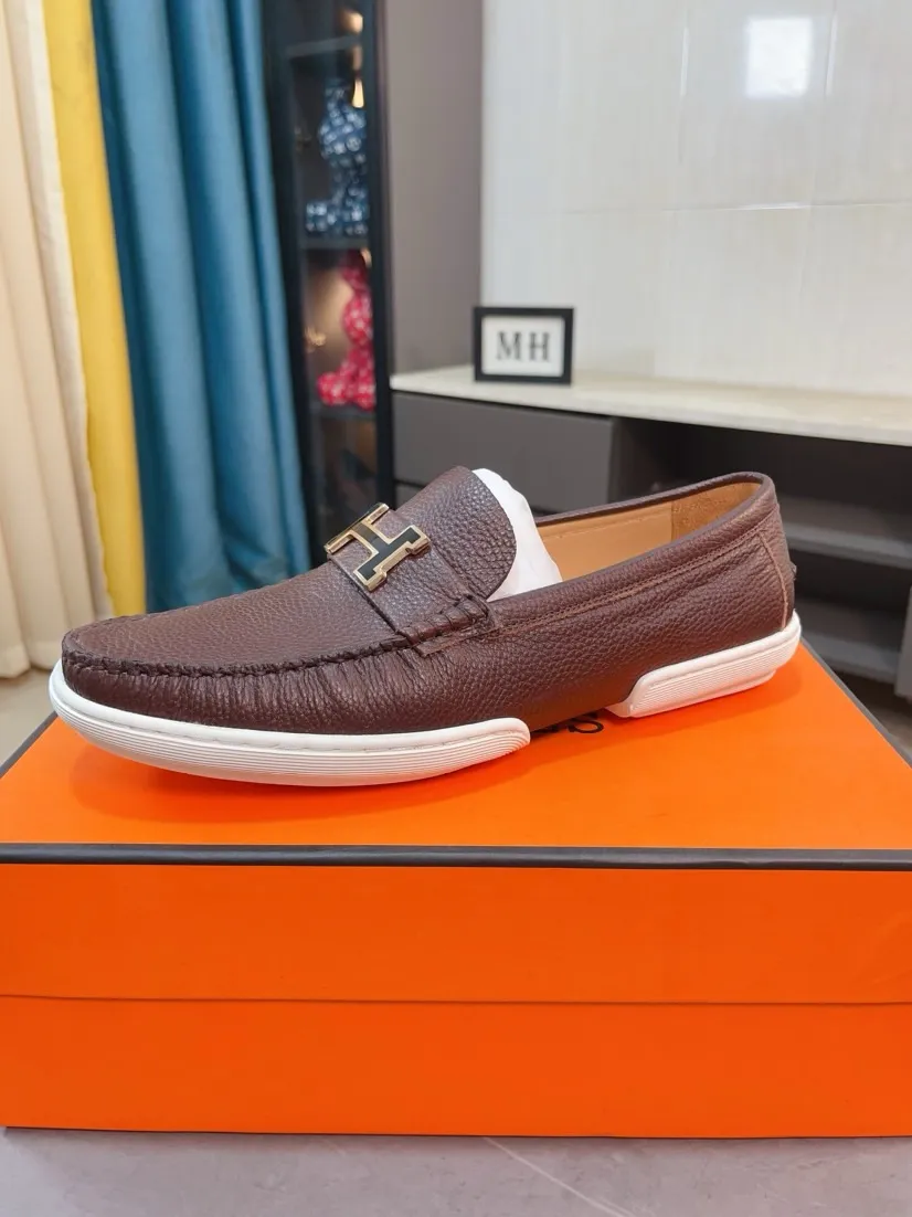 Men's shoes 💰458🌹🌹Niuli "HERMES" Hermès business leather shoes, original factory configuration, original imported cowhide upper + luxury hardware logo + fully imported original customized cowhide lining, sole: rubber wear-resistant outsole, difficult craftsmanship, original factory follow-up goods, 🔍🔍high quality code number: 38-44 45 can be customized